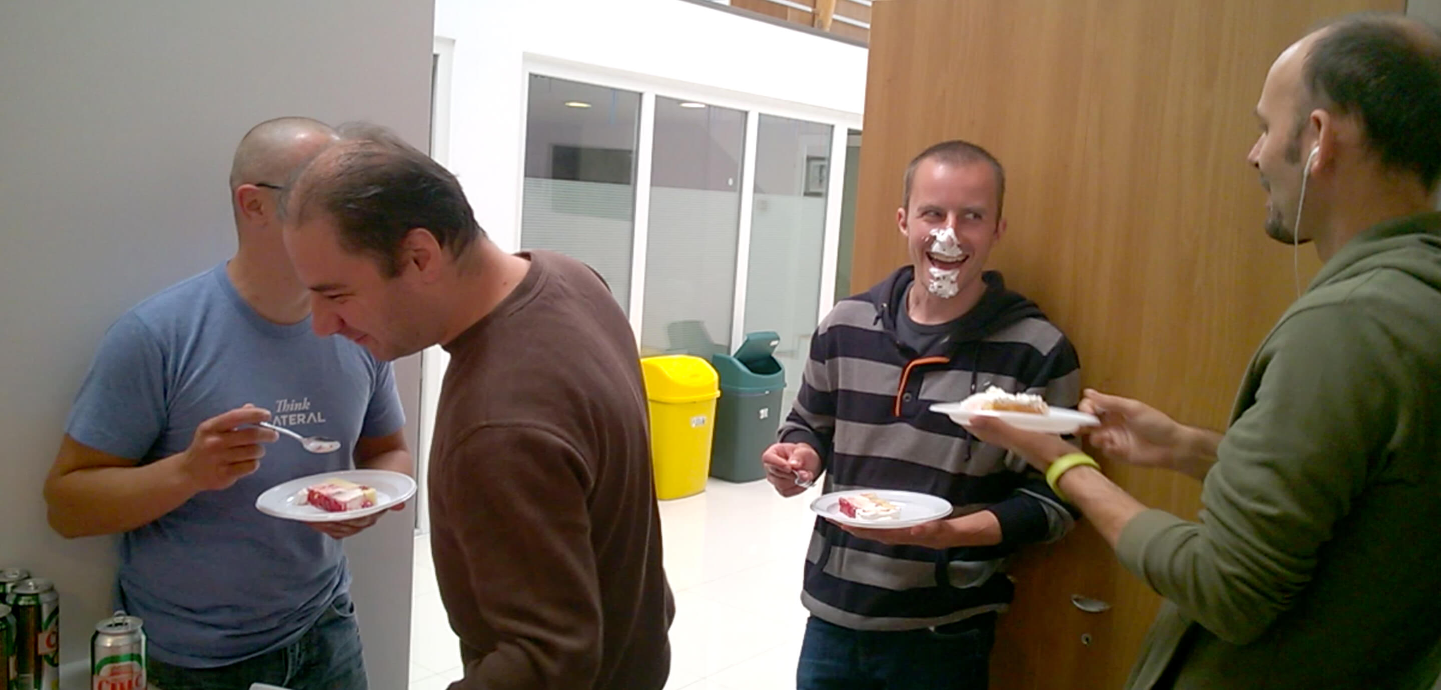 Office - Mures - Another funny tradition: newbie Laterals tasting the cake